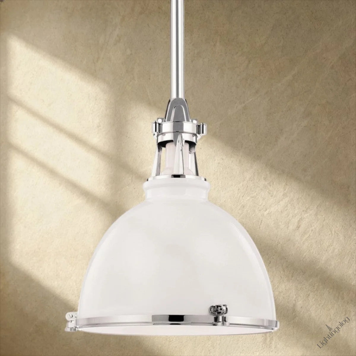 Massena Pendant - White/Polished Nickel - Pendant Light